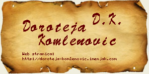Doroteja Komlenović vizit kartica